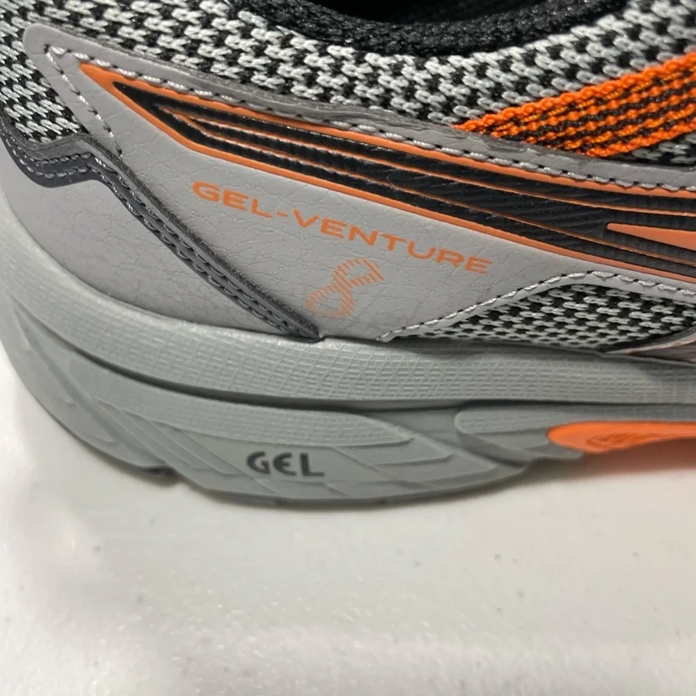 Asics Gray and Orange Gel-Venture 8 Running Sheet Rock Habanero Shoes Sz 13 SB-